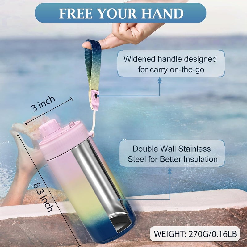 Max&So Sealed Can Cooler Fizz Lid Can Cover for 12 oz Regular, Slim Skinny Cans & As Thermal Bottle, 4-in-1 Insulated Vacuum Stainless Steel Carbonated Cold Drink Holder - Gradient - Image 2